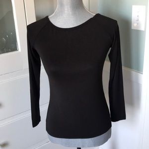 $225 Bill Blass Scoop Back adjustable LS Top